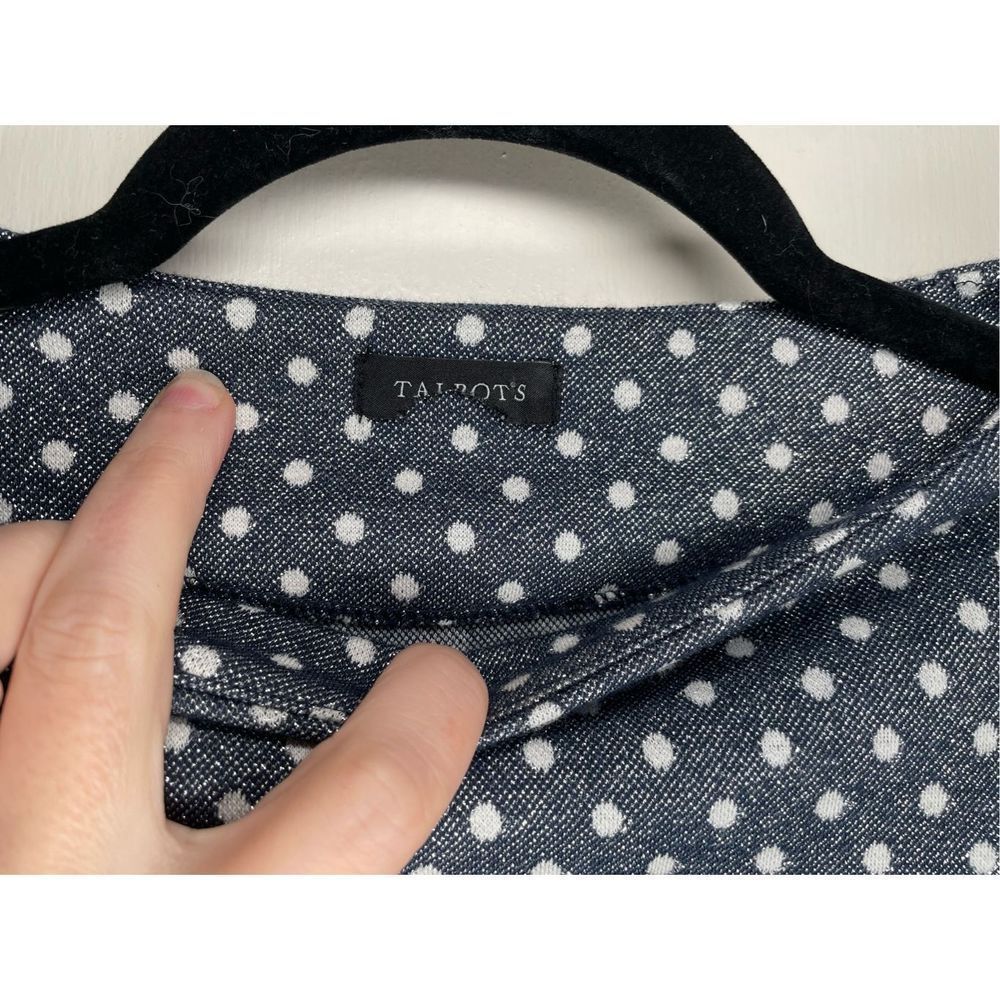 Talbots Gray Polka Dot Blouse - image 3